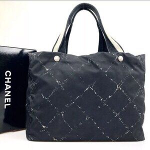 Authentic Chanel Travel Line Black Nylon Bag